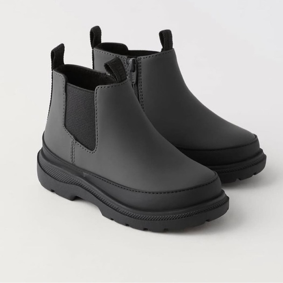 Zara Gray and Black Ankle Toddler Boots EU 24/7.5 US - Picture 2 of 14